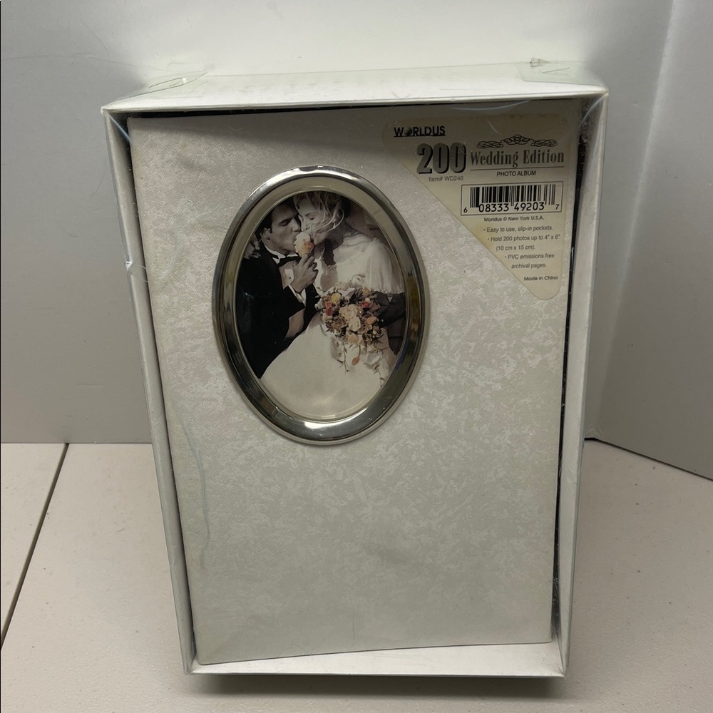 Worldous Wedding Album Edition With Oval Frame On The Cover New White